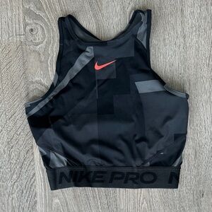 Nike Pro Black and Gray Sports Bra
